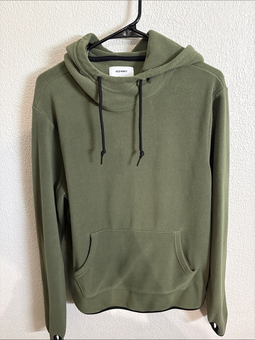 Old Navy Olive Green Athletic Fleece Pullover Hoodie for Men